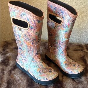 BOGS Little girls Swirl Pattern Rain Boots